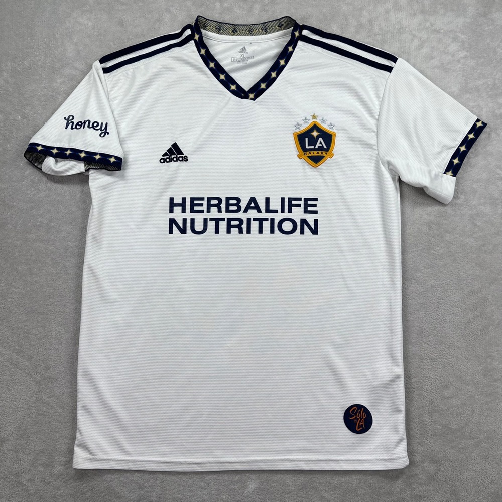 LA Galaxy Soccer Jersey Mens XL White 2021 2022 Primary MLS Adidas Aeroready